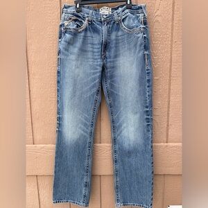 Ariat Straight Fit Straight Leg Blue Denim Jeans Men's Regular Size 36/34